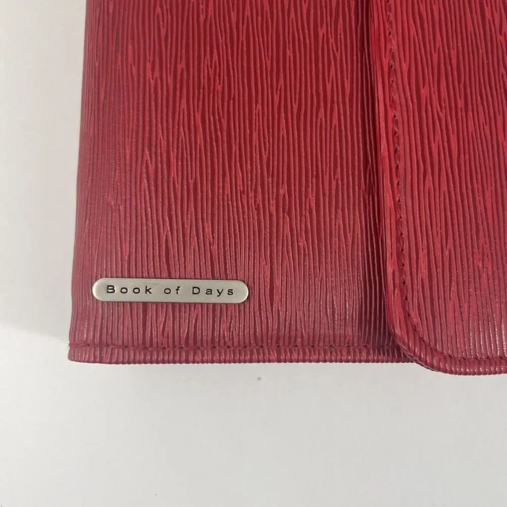 Book of Days Red Bi-fold Binder Personal Compact Planner, 6 rings